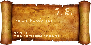 Tordy Roxána névjegykártya